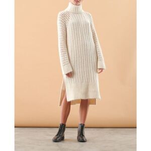 By TiMo Soft Knit Turtleneck Dress size XS brown/cream
